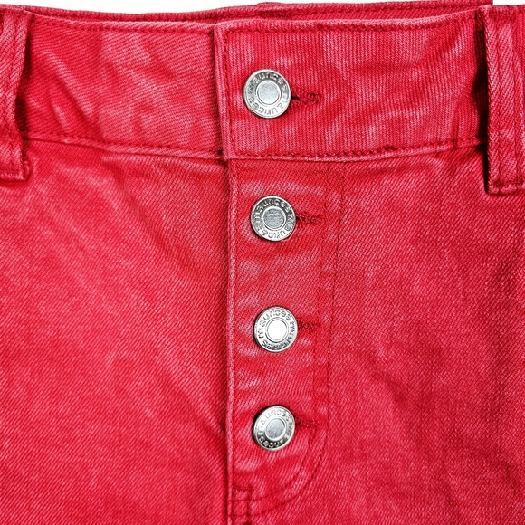 Maurices High Rise Red Button Fly Fray 3.5in Shorts NWT - Picture 9 of 12